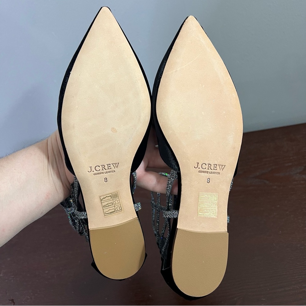 J. Crew Velvet Bow Gladiator Flats Size 8 - Picture 8 of 9